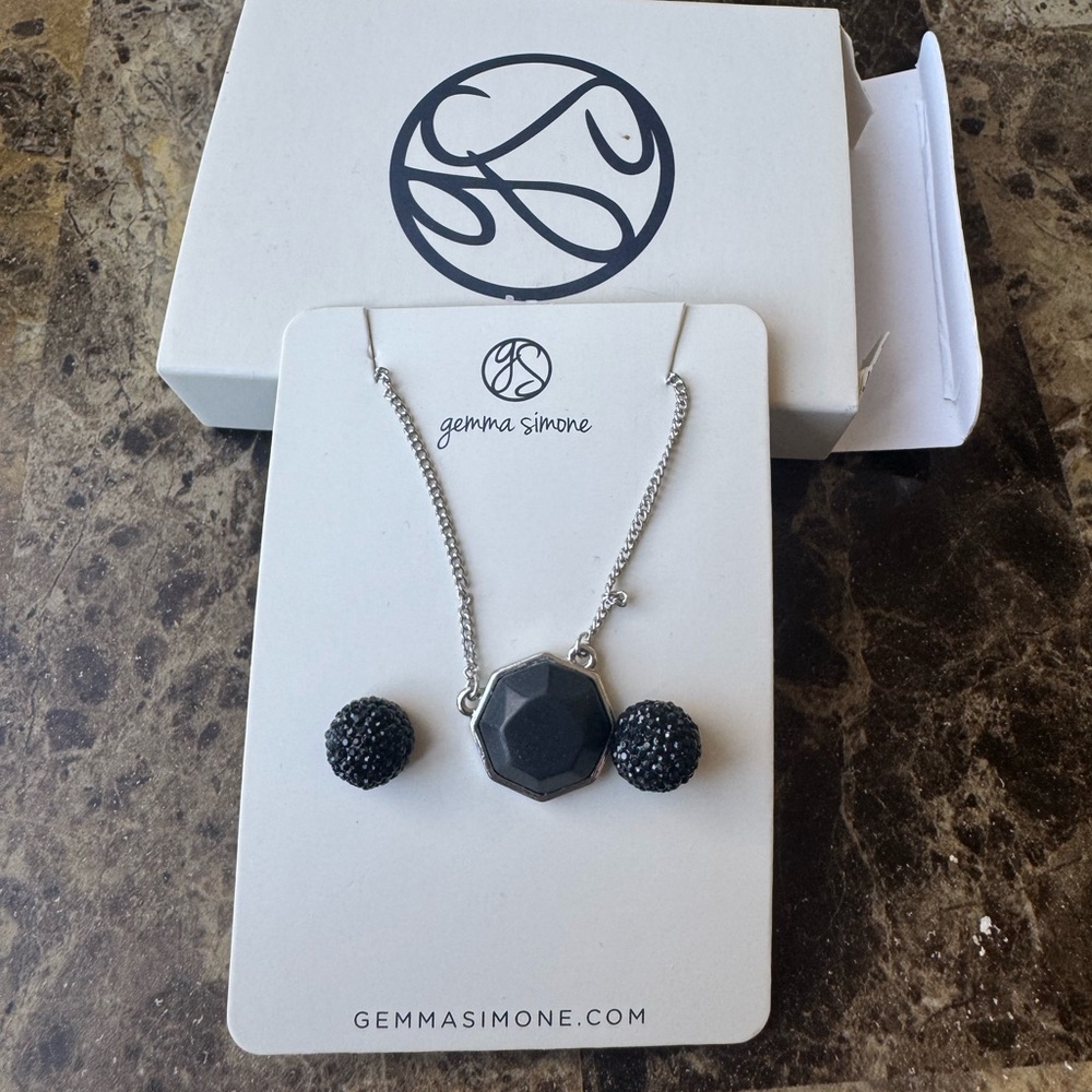 Gemma Simone Demi Silver Necklace + Earrings Set